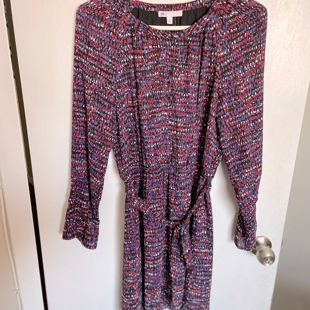 DR2 Multicolor Dotted Tie Front Dress - Size S - Picture 3 of 16